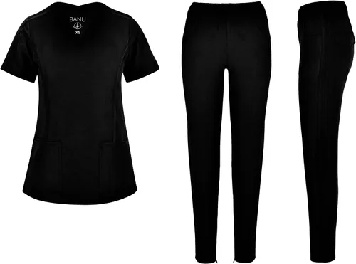 Conjunto de 7 bolsillos Tali & Maya de enfermería para mujer, conjunto de uniforme médico diario para mujer, 3 bolsillos, parte superior, 4