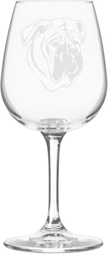 Miniatura 411 de Copa de vino de 12.75 onzas con diseño de perro grabado