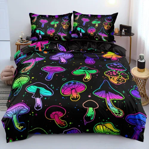 Miniatura 17 de Juego de funda de edredón con diseño de calavera de la muerte de Holiyjog, tamaño queen, juego de ropa de cama gótica, funda de edredón con diseño