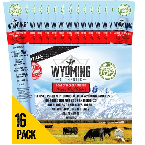 Miniatura 7 de Wyoming Palitos de carne 100% alimentados con pasto – 4 veces cada sabor – Humo de nogal vaquero, jengibre salvaje y jalapeño original – Snacks