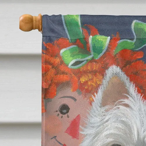 Miniatura 427 de Caroline's Treasures PPP3090GF - Bandera decorativa para jardín de bulldog inglés y otoño, para exteriores, patio, flores, tamaño de jardín