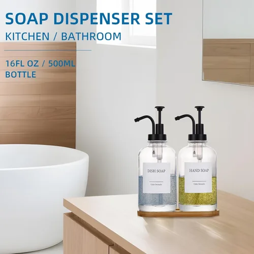 Miniatura 2 de Dispensador de champú y acondicionador de baño, dispensador de jabón de ducha montado en la pared, dispensador de champú para pared de ducha, sin