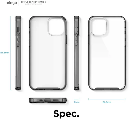 Miniatura 8 de elago Funda híbrida transparente compatible con iPhone 12 Pro Max de 6.7 pulgadas (negro) - Funda protectora a prueba de golpes