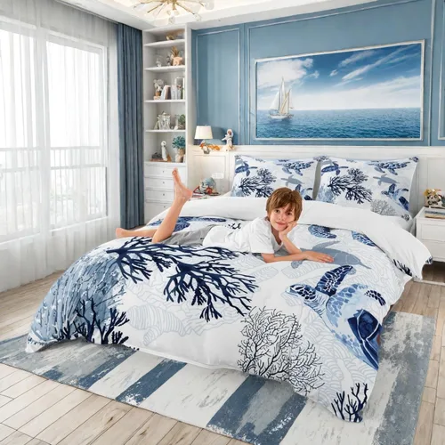 Miniatura 43 de Funda de edredón con estampado de mando de videojuegos para niños, tamaño individual (sin edredón), juego de ropa de cama Play Gamer para niños