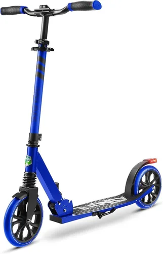 Miniatura 15 de SereneLife Patinete ligero y plegable cómodo manubrio de barra en T, scooter ajustable para adolescentes y adultos, cubierta de aleación con ruedas