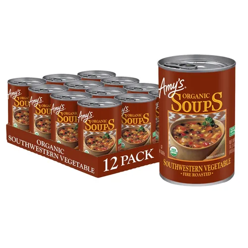 Miniatura 13 de Sopa Amy's, vegana, sin gluten, orgánica de verduras italianas rústicas (champiñones, arroz integral y frijoles) 14 oz (paquete de 12)