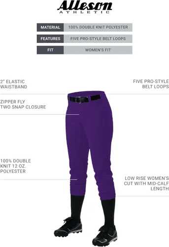 Miniatura 3 de Alleson Athletic pantalones softball con trabillas de cinturón para mujer