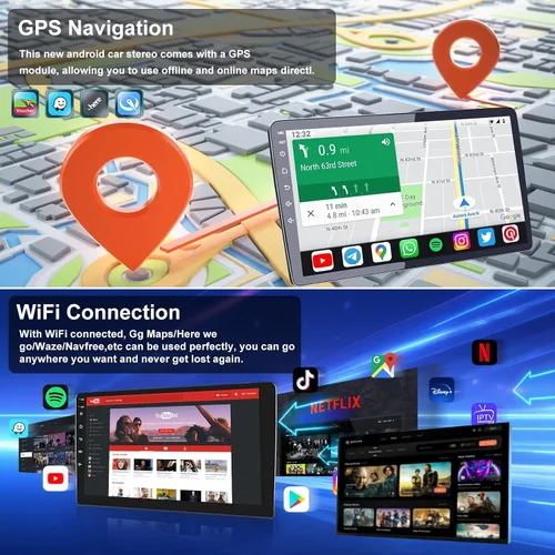 Miniatura 5 de Radio estéreo de coche con pantalla táctil HD de 7 pulgadas para Ford F150 F250 F350 2004-2014, con CarPlay inalámbrico y Android Auto, GPS Navi