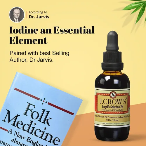 Miniatura 4 de J.CROW'S® Lugol's 2% Yodo Solución & 'Folk Medicine' Book Bundle: Formulación de yodo esencial desde 1829 combinada con un Almanaque de Nueva
