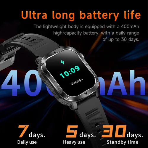 Miniatura 6 de Yihou Relojes inteligentes para hombres, relojes militares, monitor de salud con monitor de frecuencia cardíaca, rastreador de sueño, reloj silicona