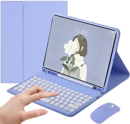 Miniatura 17 de Funda de teclado para Galaxy Tab S10 Plus/S9 FE Plus/S9 Plus (12.4 pulgadas), Galaxy Tab con combinación de teclado y mouse, funda magnética Azul