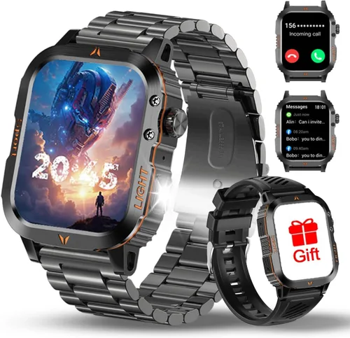 Miniatura 11 de QTLLBT Reloj Inteligente Recibir/Hacer Llamadas Linterna LED Brújula Altitud 2.01HD Rastreador de Fitness Múltiples Carátulas de Reloj Más de 100