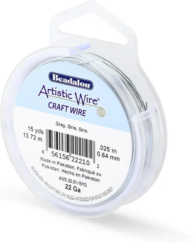 Miniatura 144 de Artistic Wire, alambre para manualidades de calibre 22 bañado en plata, resistente a las manchas, color cobre, blanco, 9,1 m