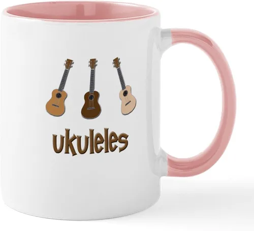 Miniatura 49 de CafePress Peace Love - Taza de café de cerámica para ukelele (11 oz (11.0 fl oz)