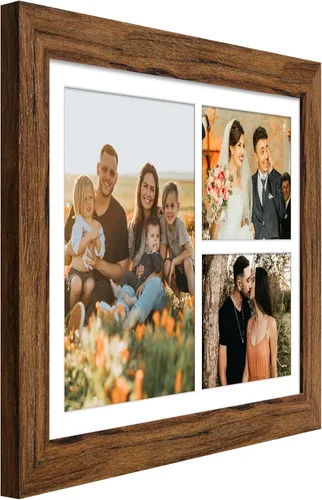 Miniatura 534 de Marcos de Fotos Collage de 13.5X15.5 con 7 Aberturas para Fotos de 4X6, Marco de Fotos Múltiples con Paspartú para Decoración de Pared, Grano