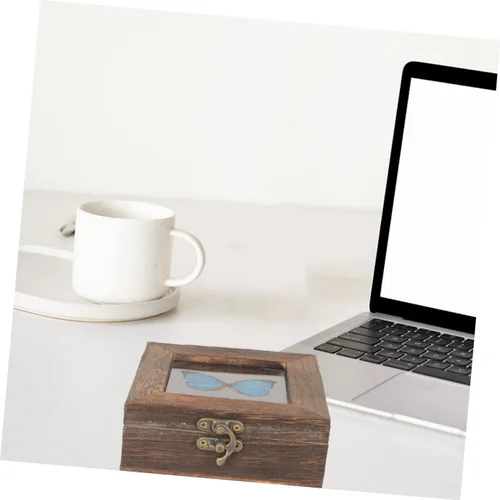 Miniatura 6 de Cabilock Caja de colección para espécimen de mariposa con parte superior de acrílico, caja organizadora de joyas de mariposa con marco real