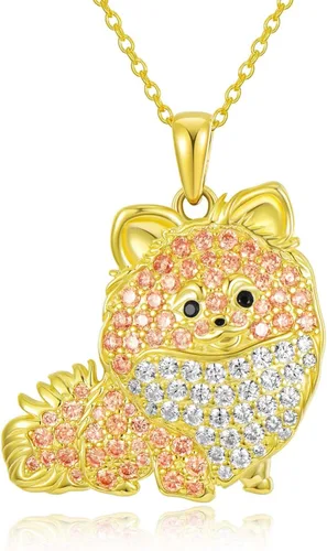 Miniatura 86 de Collares con colgante de perro de plata de ley S925 – 24 razas corgi/husky/labrador/pastor para mujer