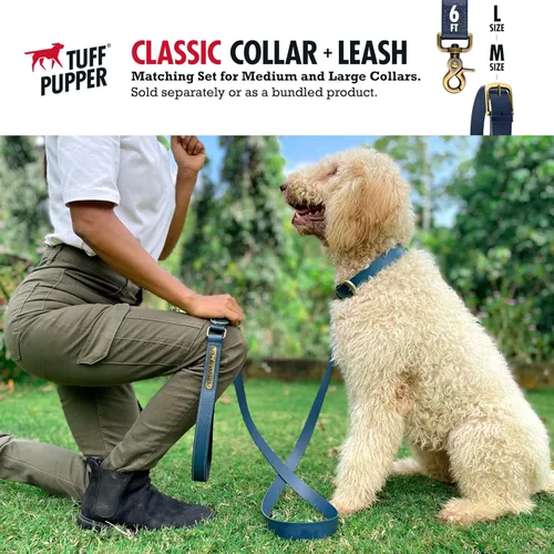 Miniatura 5 de Collar clásico para perro Tuff Pupper ¨para toda la vida¨, resistente y duradero, más fuerte que la piel, impermeable y sin olor Azul medianoche