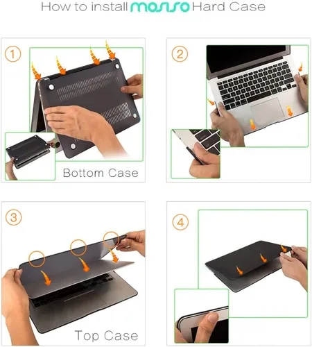 Miniatura 3 de MOSISO Funda compatible con MacBook Air de 13 pulgadas (modelos: A1369 y A1466, versión anterior 2010-2017), carcasa rígida de plástico de grano