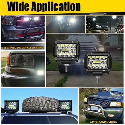 Miniatura 8 de Vainas LED: 20 unidades de 60 W, luces de punto LED de 12000 lm, luz cúbica de triple fila, luces de inundación para conducción todoterreno