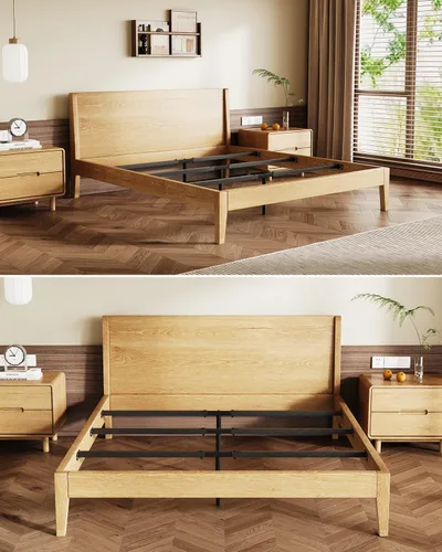 Miniatura 8 de Sistema de soporte de marco de cama, paquete de 3 unidades de 58 a 68 pulgadas, soporte central de marco de cama ajustable, listones de soporte