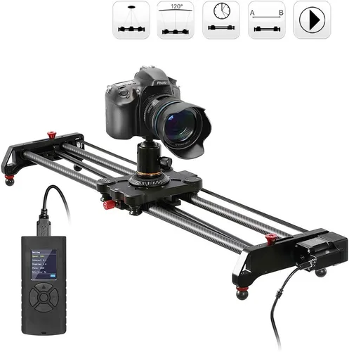 Sistema de Riel Deslizante de Pista de Cámara Dolly con Lapso de Tiempo Motorizado y Toma de Video con Seguimiento de Enfoque y Toma Panorámica de