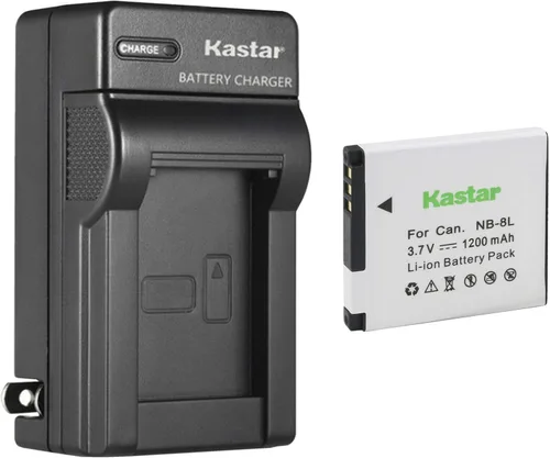 Kastar Paquete de 1 batería y cargador de pared de CA de repuesto para Canon NB-8L NB8L, NB-8LH NB8LH, Canon CB-2LA, cargador CB-2LAE, Canon