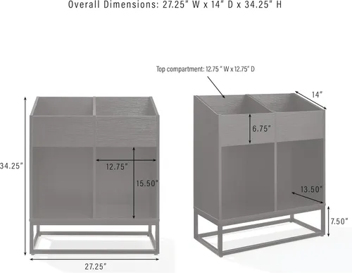 Miniatura 6 de Crosley Furniture Enzo - Moderno soporte de almacenamiento de discos de vinilo, estantes abatibles orientados hacia adelante para discos, color negro