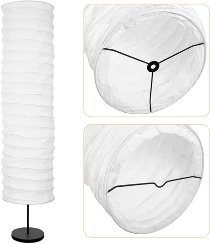 Miniatura 7 de HOMSFOU Pantalla de lámpara de pie de papel de estilo nórdico, 36.22 x 8.66 x 8.66 pulgadas, repuesto para sala de estar, dormitorio, estudio