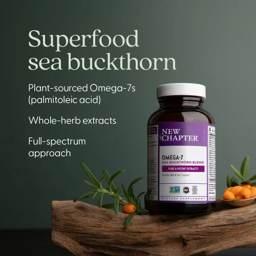 Miniatura 3 de New Chapter Supercritical Omega 7 con espino cerval de mar + ácidos grasos de origen vegetal + Omega 7 + ingredientes sin OMG - 60 cápsulas