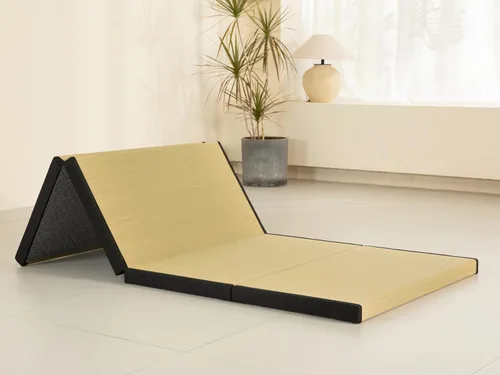 Miniatura 5 de MustMat Tapete grueso de tatami individual XL, cama de tatami japonés con bolsa de almacenamiento, 39 x 80 x 2 pulgadas (negro)