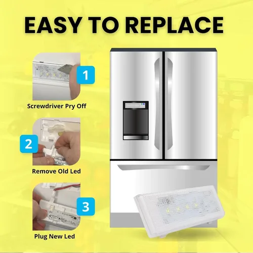 Miniatura 3 de 1 luz LED W10515057 compatible con Whirlpool Kenmore Maytag Freezer Refrigerador, reemplaza WPW10515057, W10522611, W10465957, AP6022533 PS11755866