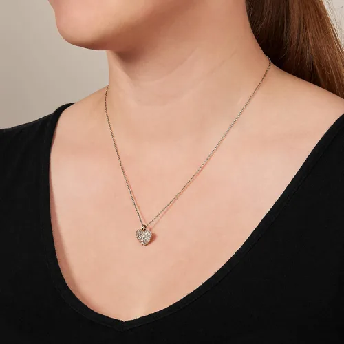 Miniatura 3 de Fossil collar con dije de acero inoxidable en tono rosa dorado para mujer