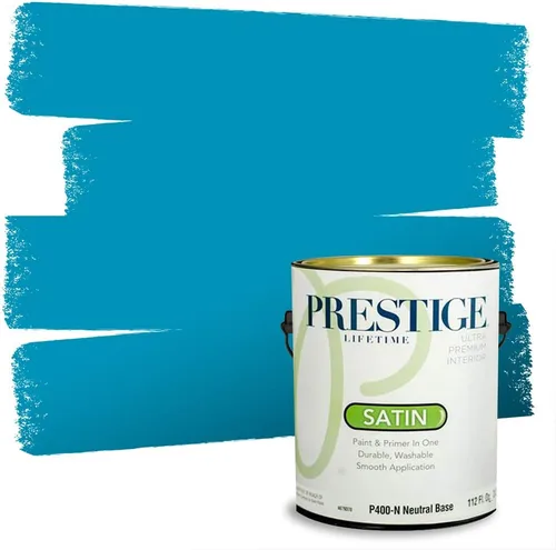 Miniatura 83 de Prestige Paints. - Base y pintura para exteriores en un solo galón, 1 galón. plano, comparable con Sherwin Williams Topsail. SW6799-PCM
