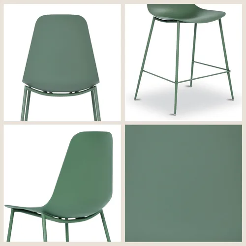 Miniatura 6 de Poly & BARK Isla - Juego de 4 sillas de cocina modernas, sillas de comedor de plástico con patas de metal, montaje rápido, sillas simples de café