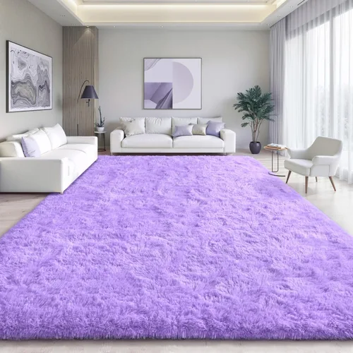 Miniatura 165 de EVOIONOS - Alfombra redonda gris para dormitorio, 5x5 pies; alfombras circulares suaves y esponjosas para sala de estar, alfombras de felpa peludas