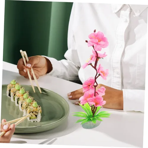 Miniatura 7 de 5 sets Exquisito plato de flores japonesas para sushi decorativo frío plato flor adorno flor falsa decoración 2 piezas x 5