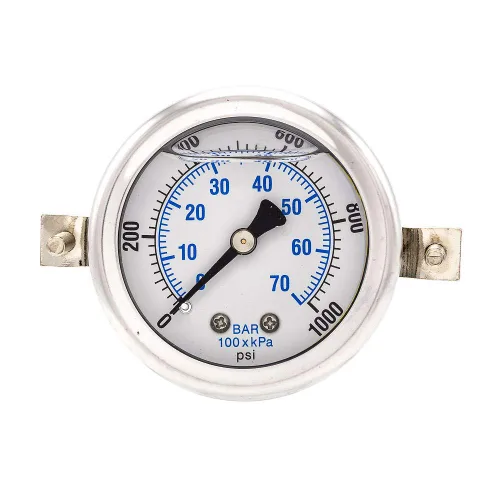 Miniatura 7 de PIC Gauges 203L-204A Manómetro relleno de glicerina con abrazadera en U con carcasa SS/bisel, internos de latón, lente de PC, dial de 2 pulgadas