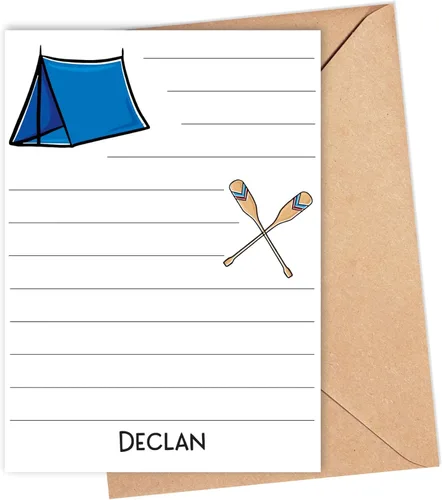Miniatura 8 de Sleepaway - Tarjetas planas forradas para campistas, papelería para campamento de dormir para niños y niñas, juego de 10 tarjetas y sobres