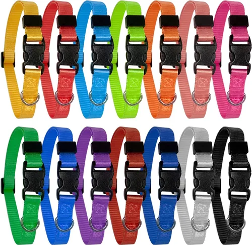 Collar de identificación para cachorros, collares ajustables de identificación para perros recién nacidos, de nailon súper suave, collares de