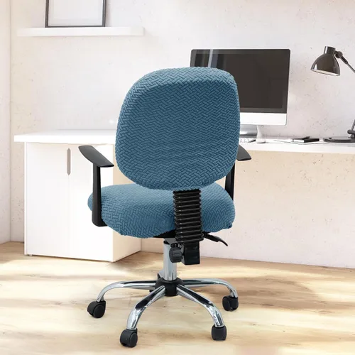 Miniatura 3 de MIFXIN - Fundas elásticas para silla de oficina de computadora, 2 piezas, tejidas, universales, protector de asiento para silla de computadora