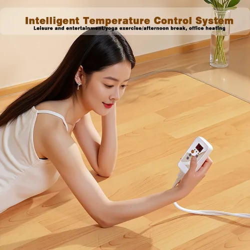 Miniatura 5 de Calentador eléctrico de piso, alfombra térmica, impermeable con infrarrojos, alfombra con temperatura ajustable y temporizador (19.7 x 78.7 in)