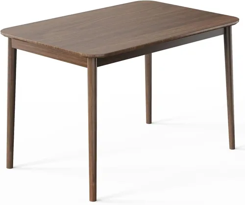Miniatura 10 de Giantex Mesa de comedor para 4, mesa de cocina rectangular de madera de 48 pulgadas con patas de madera de goma maciza, mesa de comedor moderna
