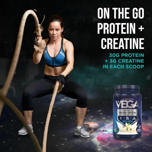 Miniatura 8 de Vega Protein + Creatina - 30 gramos de proteína a base de plantas, sabor a vainilla, 20 porciones, 3 gramos de creatina, 5 gramos de BCAA, vegano