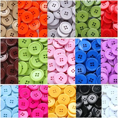 Miniatura 8 de GANSSIA Botones de 1 pulgada (25mm) redondos de 4 agujeros para costura, botón de color beige de respaldo plano, para manualidades DIY, paquete