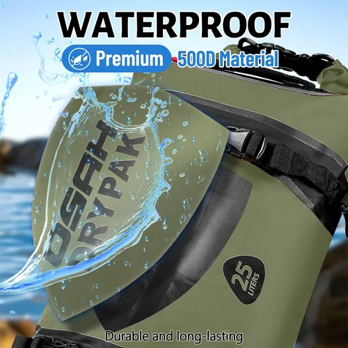 Miniatura 9 de Bolsa de lona impermeable de 40L y bolsa seca de 25L