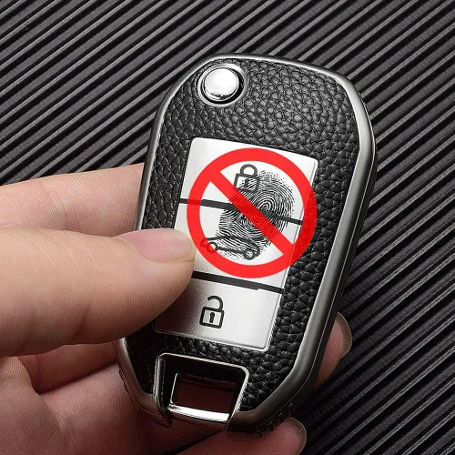 Miniatura 8 de SANRILY Funda de cuero con textura para llavero Peugeot 208 301 308 508 2008 3008 protección completa sin llave con llaveros, color verde