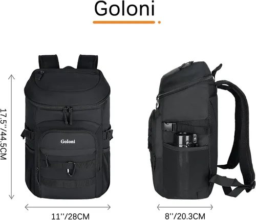 Miniatura 2 de Mochila térmica con aislamiento, a prueba de fugas, pequeña mochila térmica suave para hombres y mujeres, para campamentos, viajes, playa, Negro