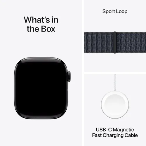 Miniatura 8 de Apple Watch Series 10 [caja GPS de 42mm] reloj inteligente con caja de aluminio negro brillante con correa deportiva Ink Loop. Rastreador de Caja