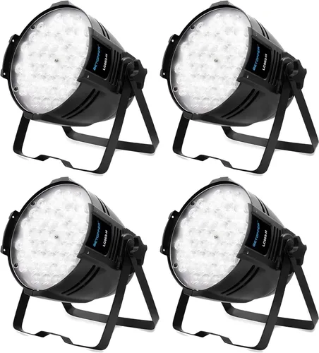 Miniatura 10 de BETOPPER Luces estroboscópicas de lavado de DJ para fiestas, 54 LED, súper brillante, DMX512, blanco/blanquecino, 5000 lúmenes, iluminación par